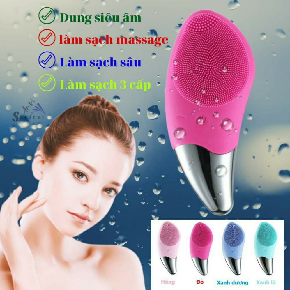 MÁY RỬA MẶT MASSAGE 3IN1 #SONIC FACIAL BRUSH CAO CẤP