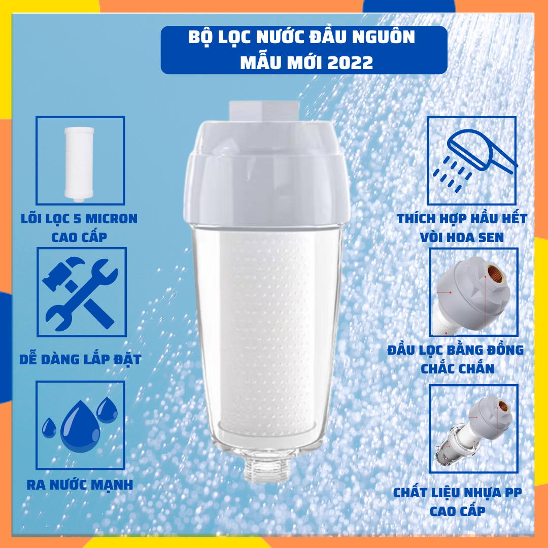 Bộ Lọc Nước Đầu Nguồn Vòi Hoa Sen,Bồn Rửa Chén,Lavabo,Máy Giặt Lọc Siêu Sạch Các Tạp Chất Dễ Dàng Lắp Đặt K195
