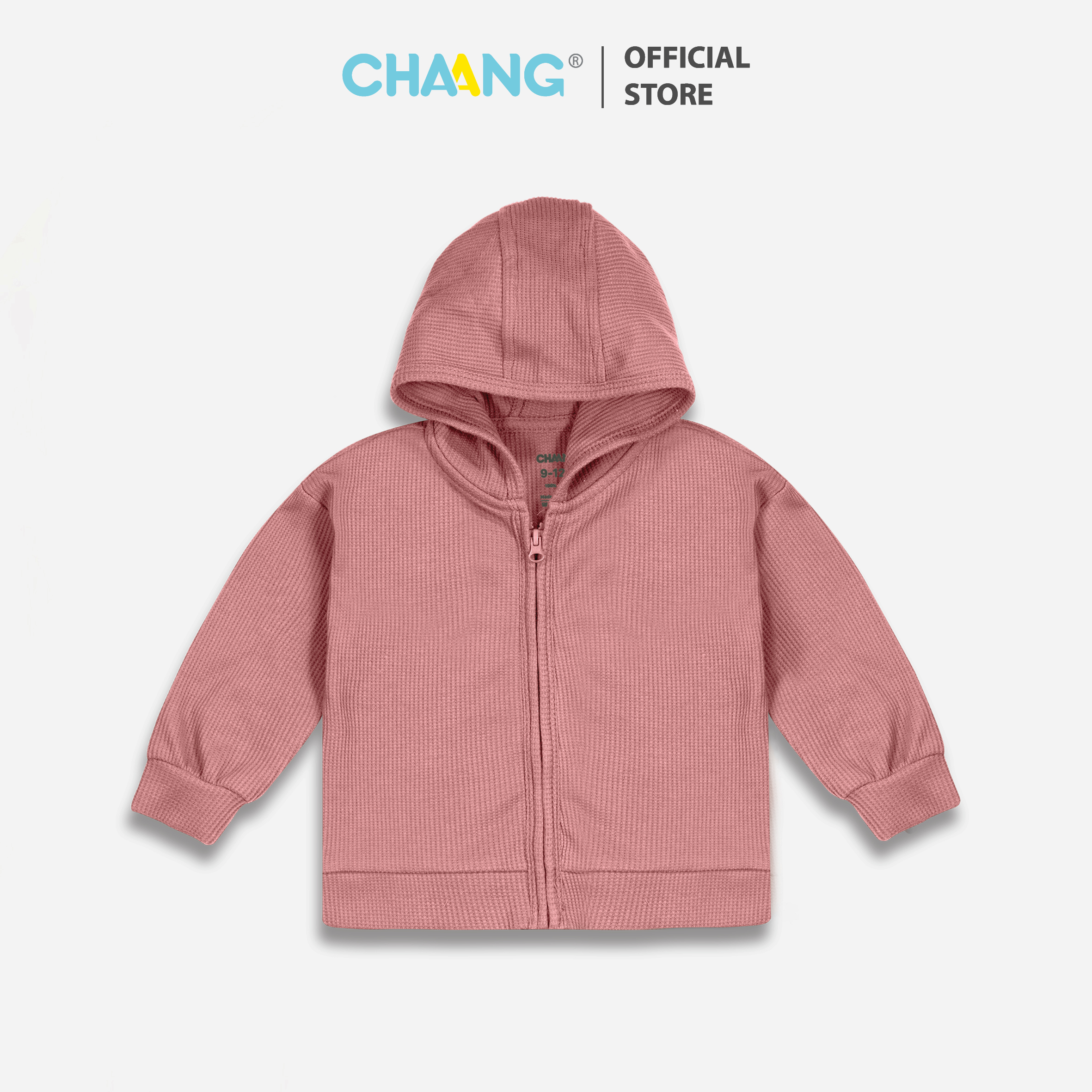 Áo khoác có mũ cho bé gái cosmos hồng chaang-form nhỏ tăng 2 size