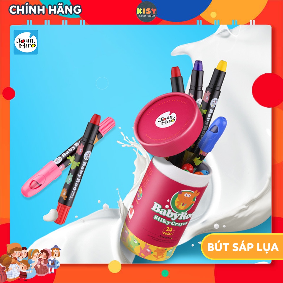 SÁP MÀU CHO BÉ - Sáp lụa bút vặn cao cấp Joan Miro Washable Silky Crayon - dễ dàng tẩy xóa tiêu chuẩn Châu Âu Cho Bé 3+