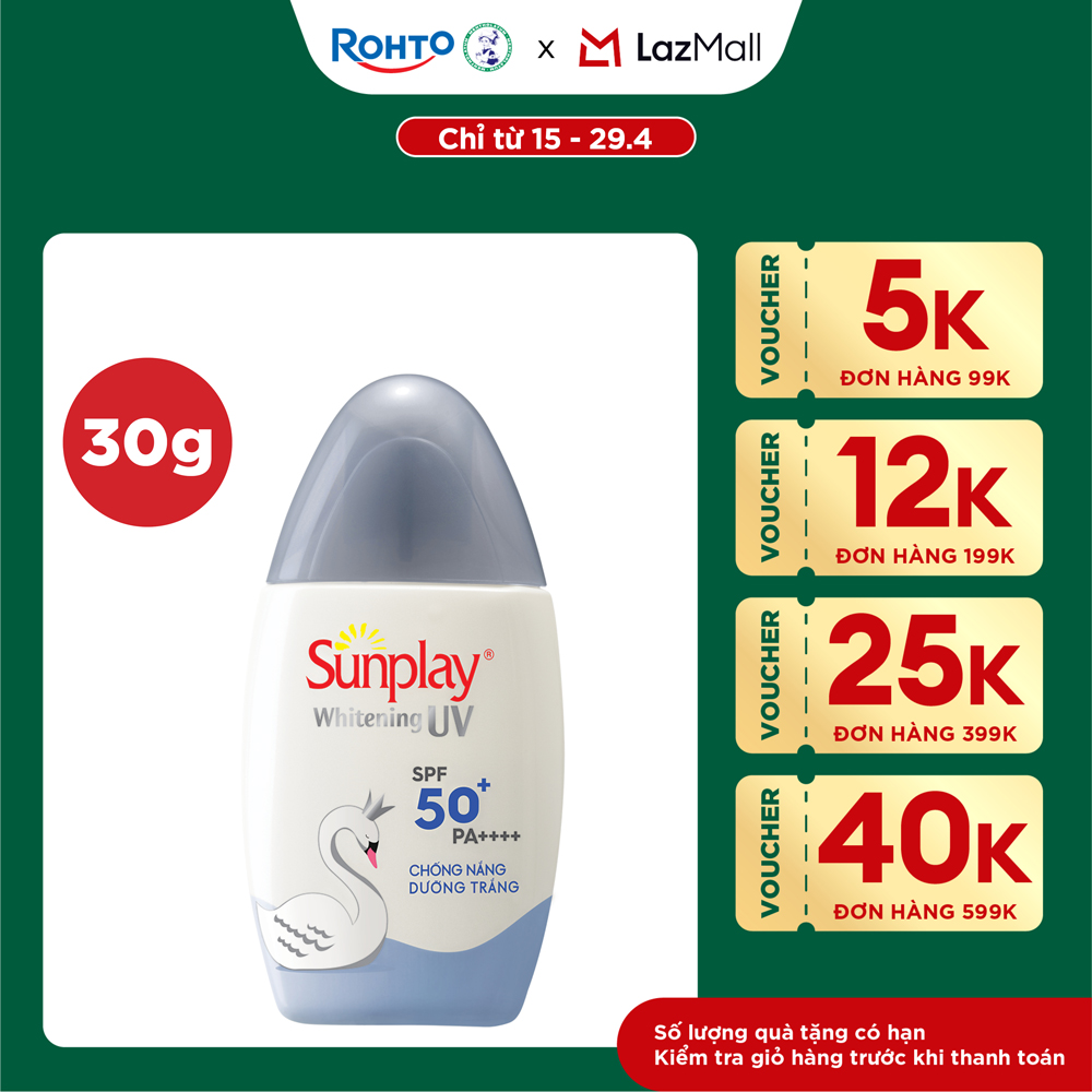 Kem chống nắng Sunplay dưỡng trắng da, dạng sữa Sunplay Whitening UV SPF 50, PA++++ 30g