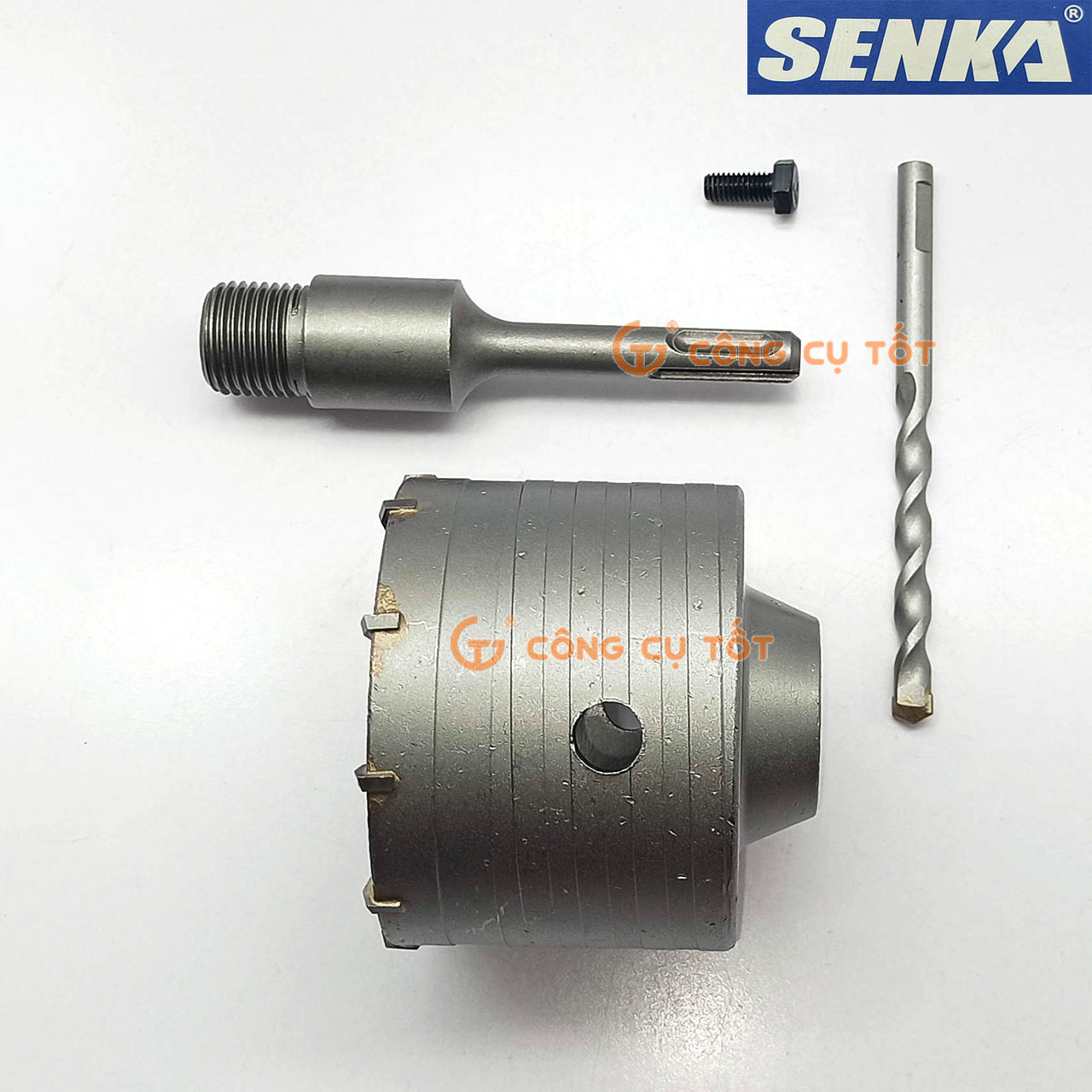 Mũi khoan rút lõi tường gạch lắp điều hòa - Mũi khoét lỗ bê tông Senka dài 185mm