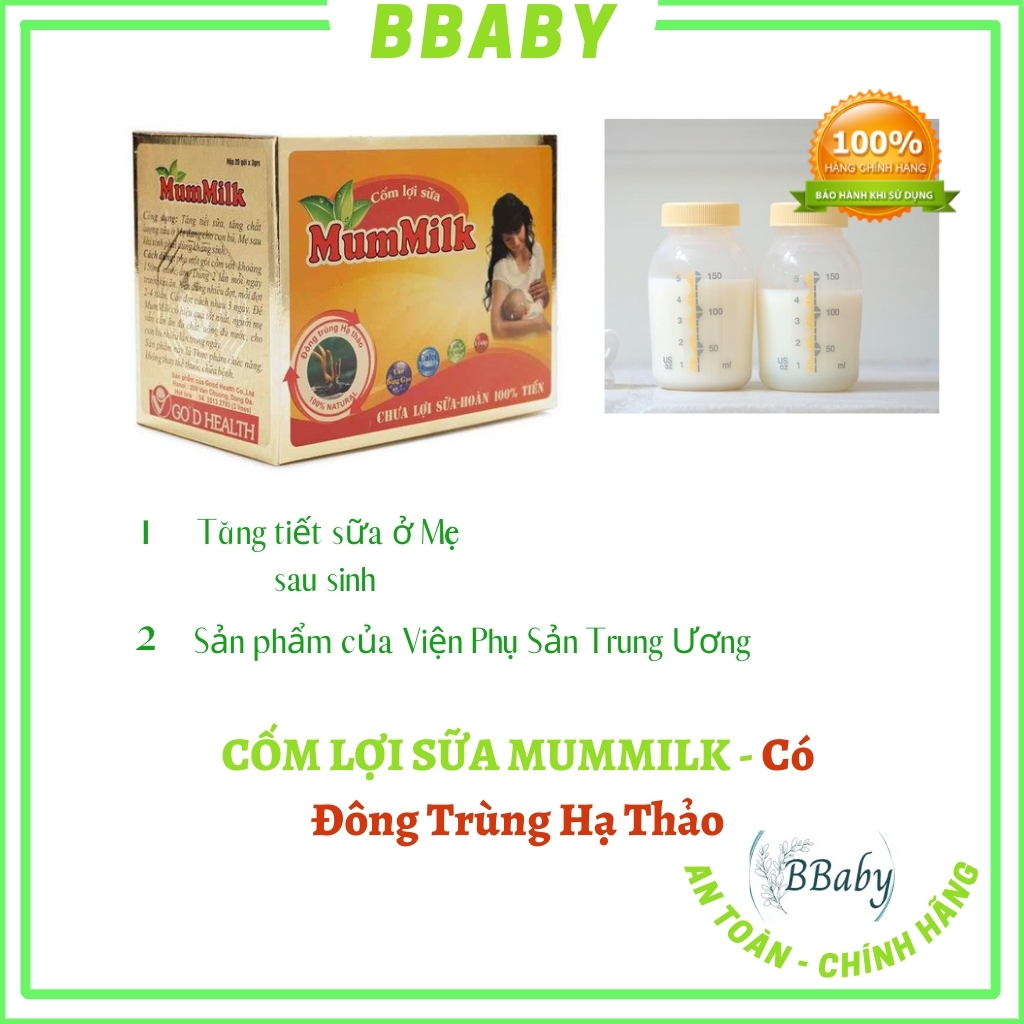 Combo 5 hộp Cốm lợi sữa Mummilk - có Đông Trùng Hạ Thảo - giúp gọi sữa về nhiều