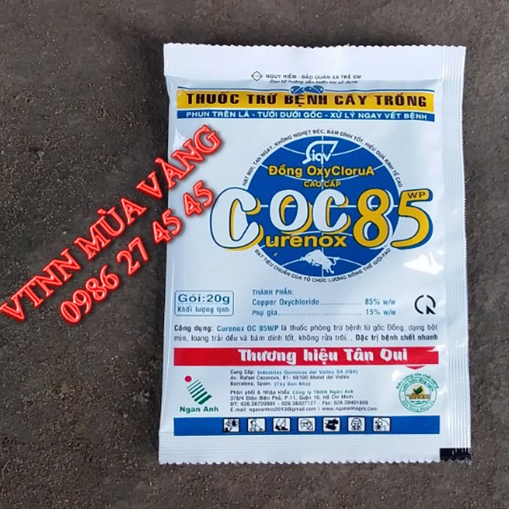10 gói  trị bệnh rỉ sắt nấm hồng thán thư cây mai vàng COC 85 WP 20gram