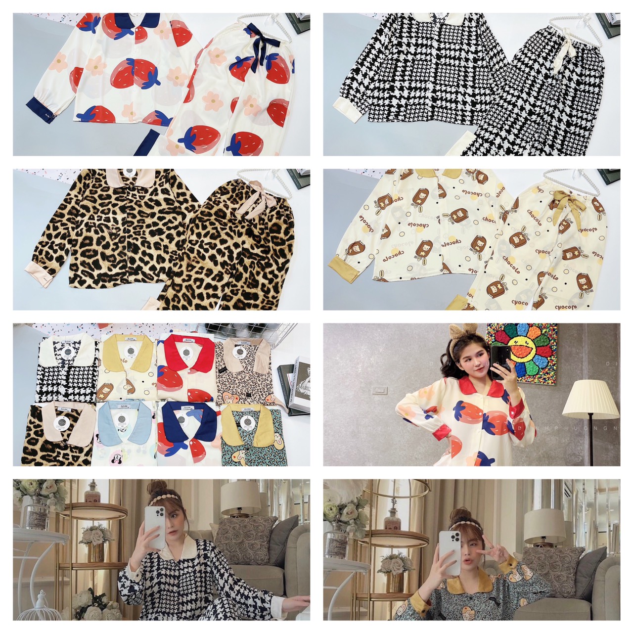 Bộ lụa pijama tay dài cao cấp