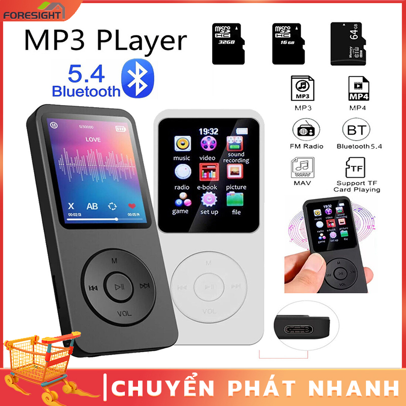 Máy nghe nhạc Bluetooth Mini Mp4 MP3 di động có loa tích hợp có thể được sử dụng để ghi âm, phát lại nhạc