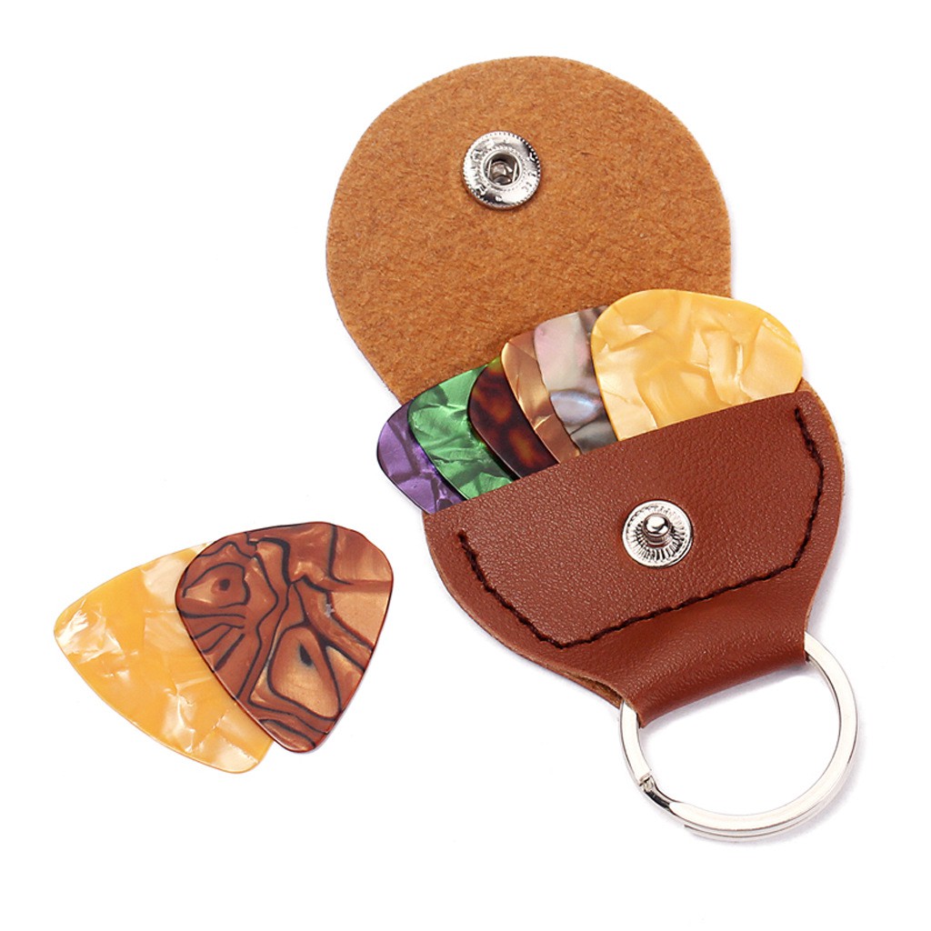 Móc khóa đựng pick Guitar và Ukulele chất liệu da PU xuất xứ tại Trung Quốc sử dụng để đựng pick gẩy đàn Guitar và Ukulele