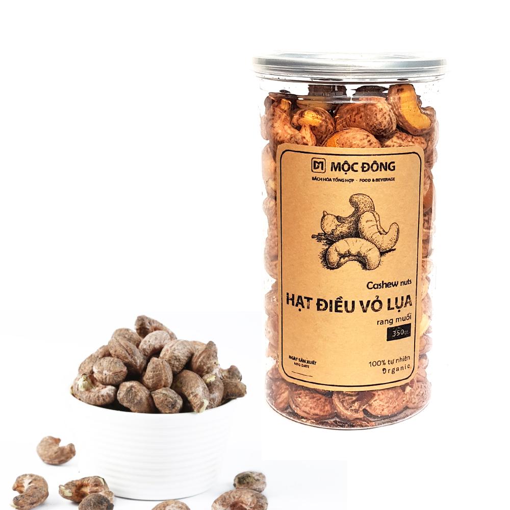 Hạt điều vỏ lụa nguyên hạt rang muối hộp 350gr tốt cho não bộ, tim mạch, hệ xương, bệnh tiểu đường, giảm cân và chống ung thư