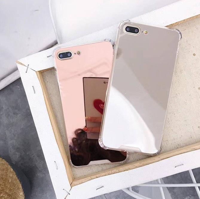 Ốp lưng tráng gương điện thoại iPhone 6 6s 6 Plus 6s Plus 7 7 Plus 8 8 Plus X đẹp thời trang Case cá tính silicon dẻo trong chống sốc