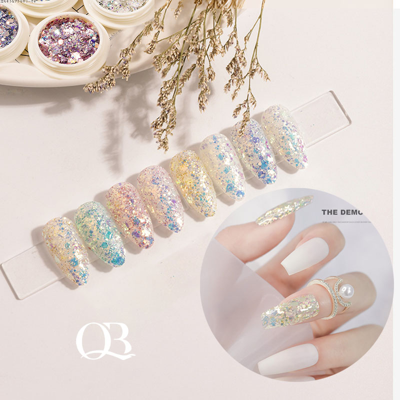 Set 8 nhũ vảy cá lấp lánh siêu sáng trang trí móng