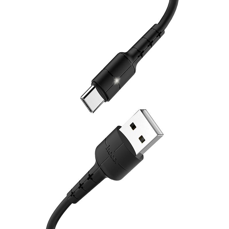 Cáp sạc usb type - c hoco x30 dài 1.2m hỗ trợ sạc nhanh 2.0a có đèn led báo sạc cho điện thoại samsung galaxy note 9 note10 s9 s10 s10+/huawei/lg