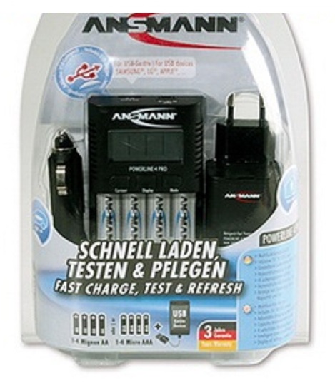 Sạc 4 pin aa/aaa ansmann powerline 4 pro