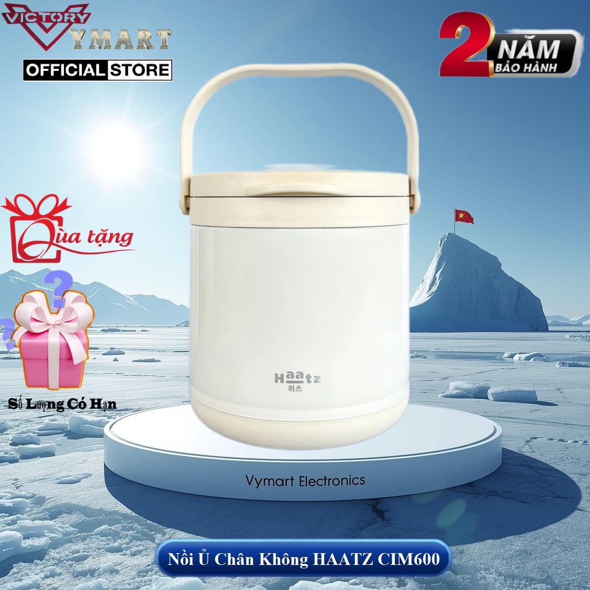  Nồi Ủ Chân Không Haatz CIM600  Model 2025  inox 304 Dung Tích 4.5L Giữ Ấm 6h Bảo Hành 2 Năm 