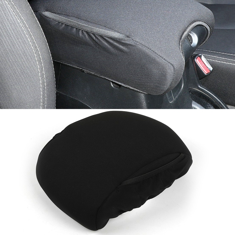Center Console Cover for Jeep Wrangler JK 2011-2017 Accessories, Car Armrest  Cover Arm Rest Pad with Side Pockets 