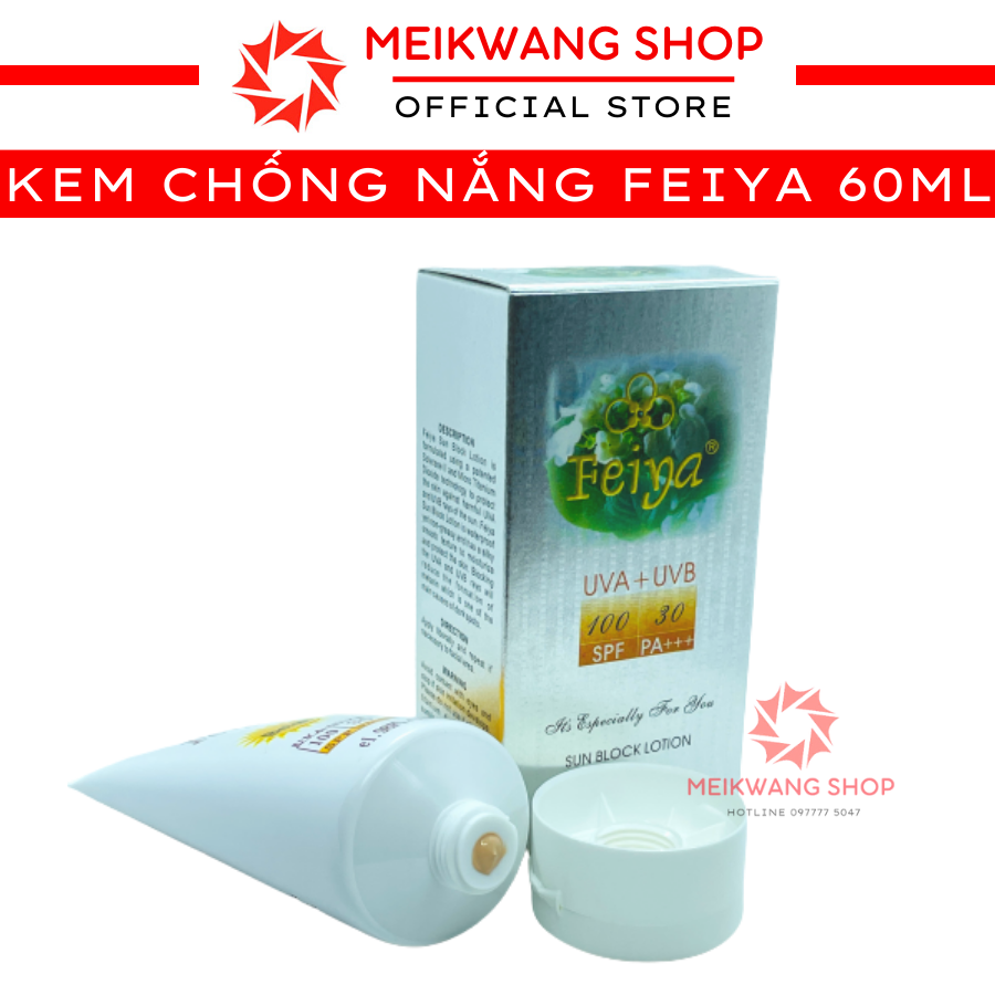 Kem chống nắng feiya sun block 60ml - uva/uvb - spf100 pa+++ - chống mọi cái nắng - giảm đen - sạm nám lên da
