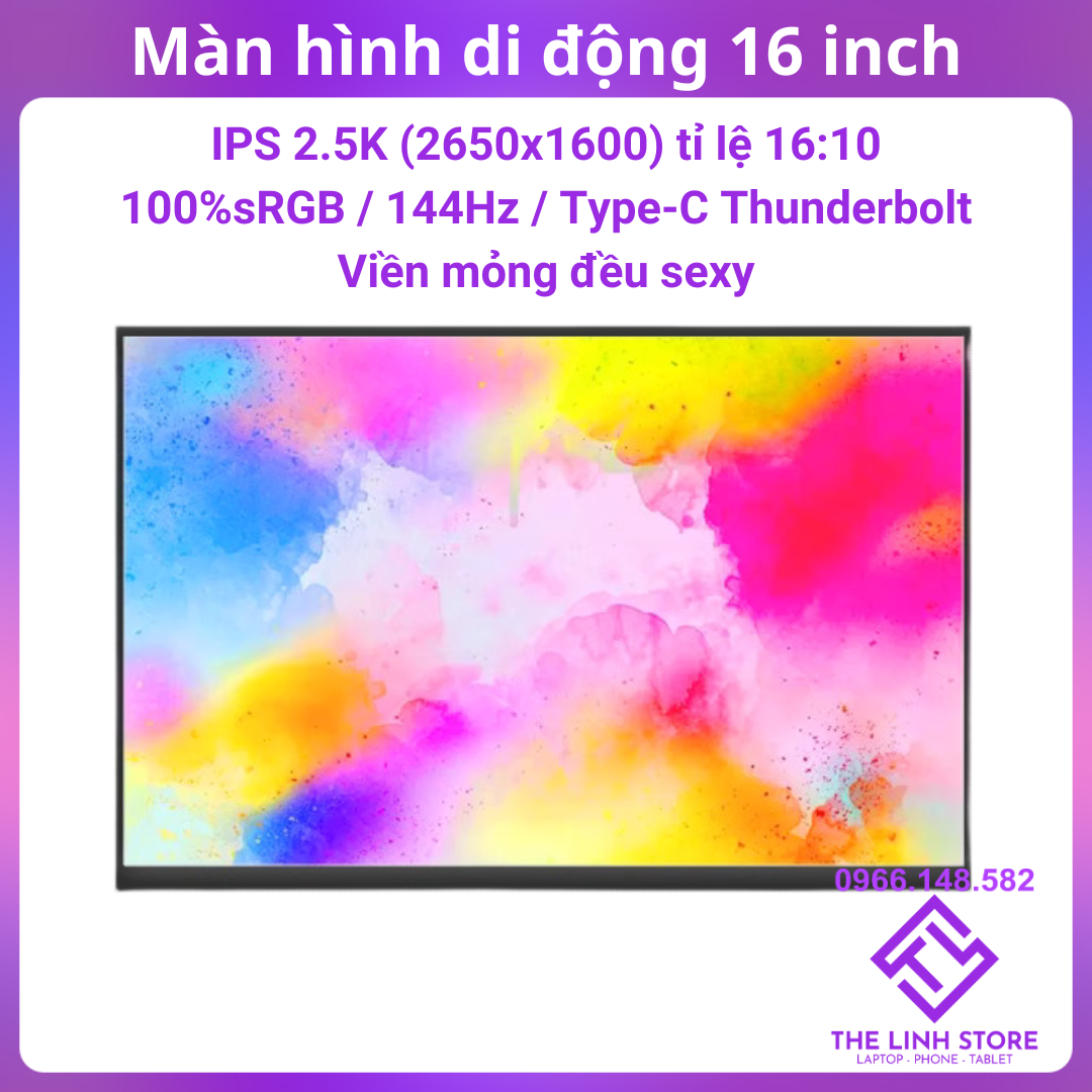 portable monitor 16 inch 2.5K 144Hz 100% sRGB with Type-C-gift with leather cover