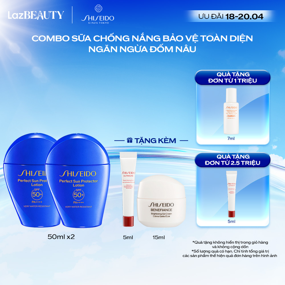 Combo X2 Chống Nắng Toàn Diện Ngăn Ngừa Lão Hóa Làm Mờ Đốm Nâu Nhờ Công Nghệ Profencel - Sữa Chống Nắng Dưỡng Da Shiseido