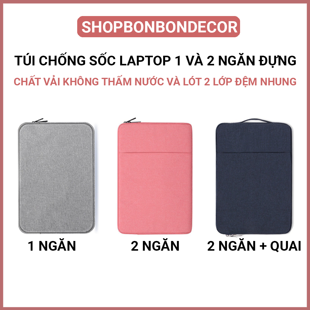 Túi Đựng Laptop Chống Sốc Macbook Ultrabook 1/2 Ngăn 13.3 Inch đến 15.6 Inch, 16 Inch - Túi laptop nam nữ