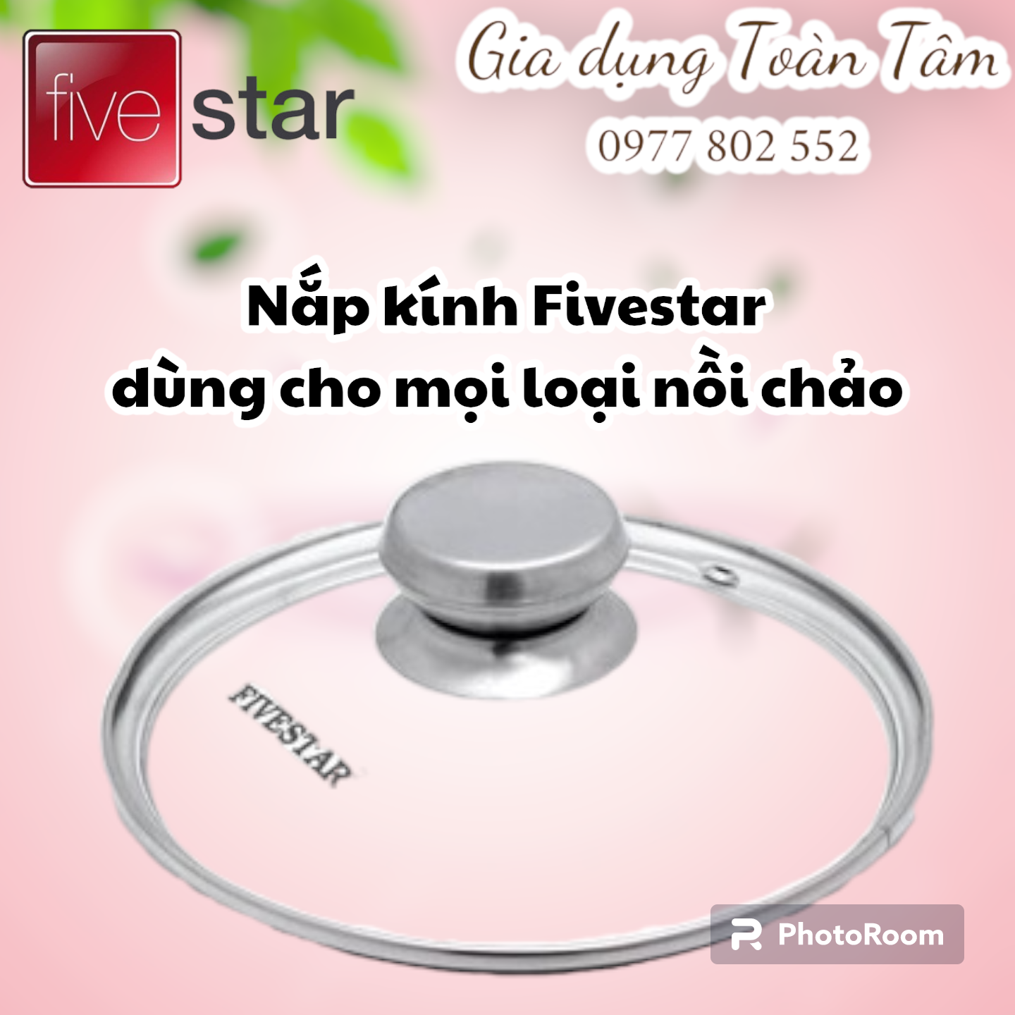 Nắp kính fivestar của nồi/chảo từ size 16, 18, 20, 24, 26, 28, 30 cm đến 32cm. nắp nồi kiếng.