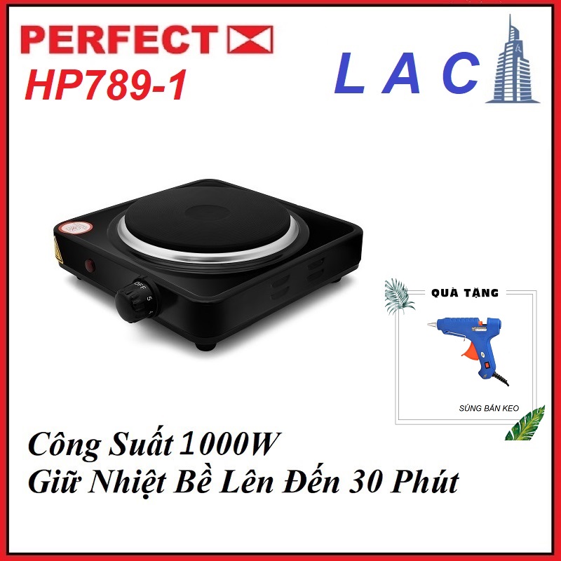 Bếp điện mân nhiệt perfect hp789-1 công suất 1000w đường kính mâm nhiệt là 16cm không kén nồi - bảo hành chính hãng 12 tháng