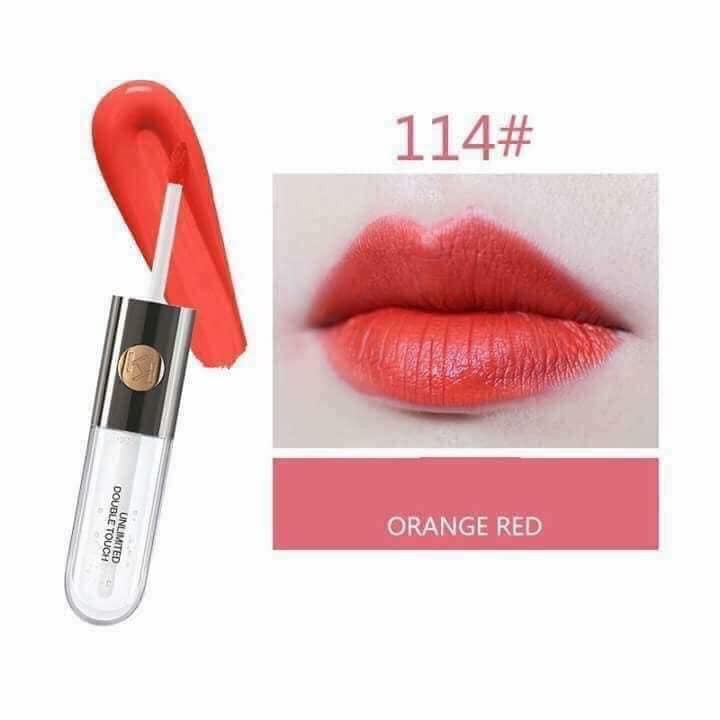 Son Kiko double touch2 đầu màu đỏ cam 114