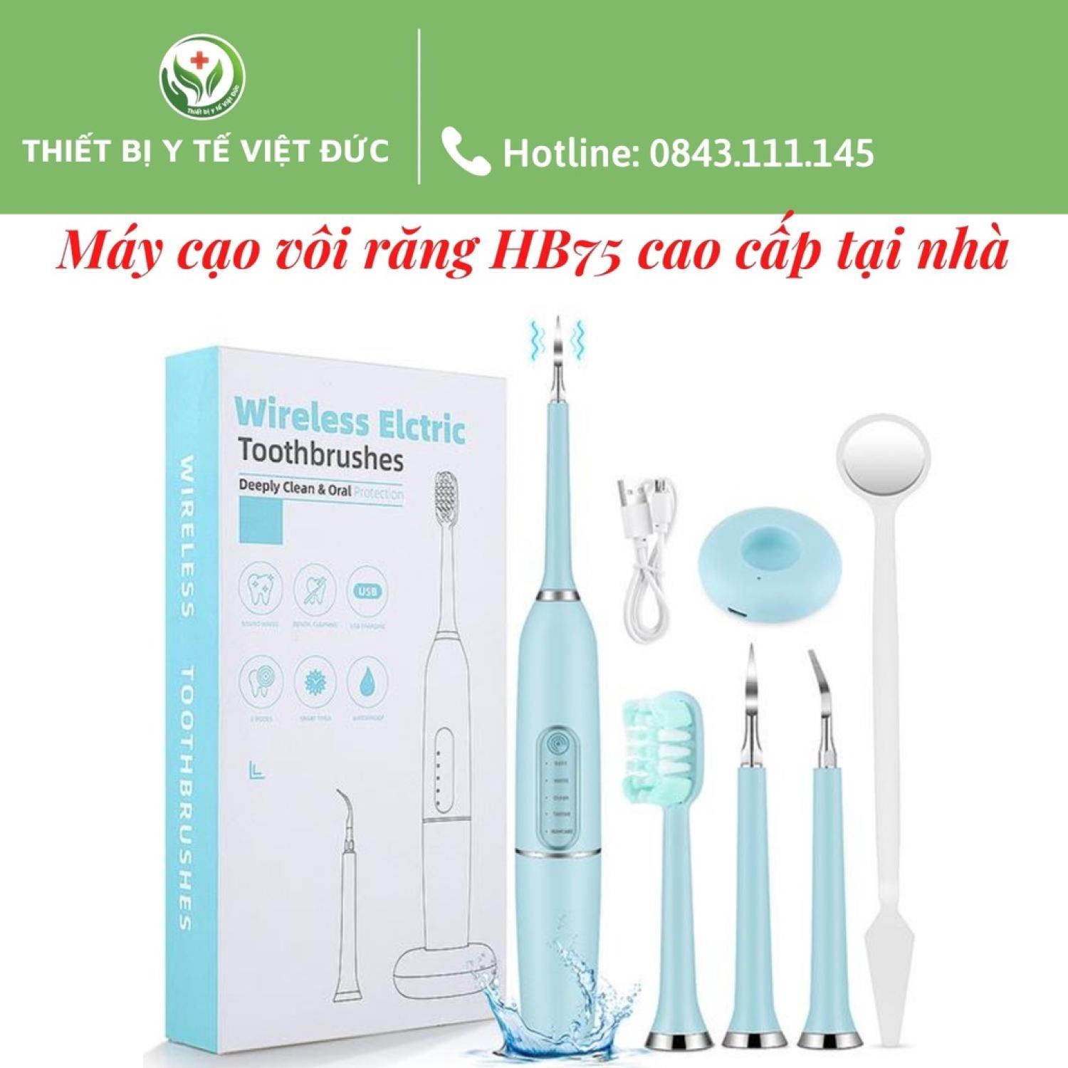 Máy cạo vôi răng HB75 cao cấp tại nhà giúp làm sạch những mảng bám, mảng vôi răng xấu xỉ, cứng đầu luôn làm bạn mất tự tin khi giao tiếp với người khác.