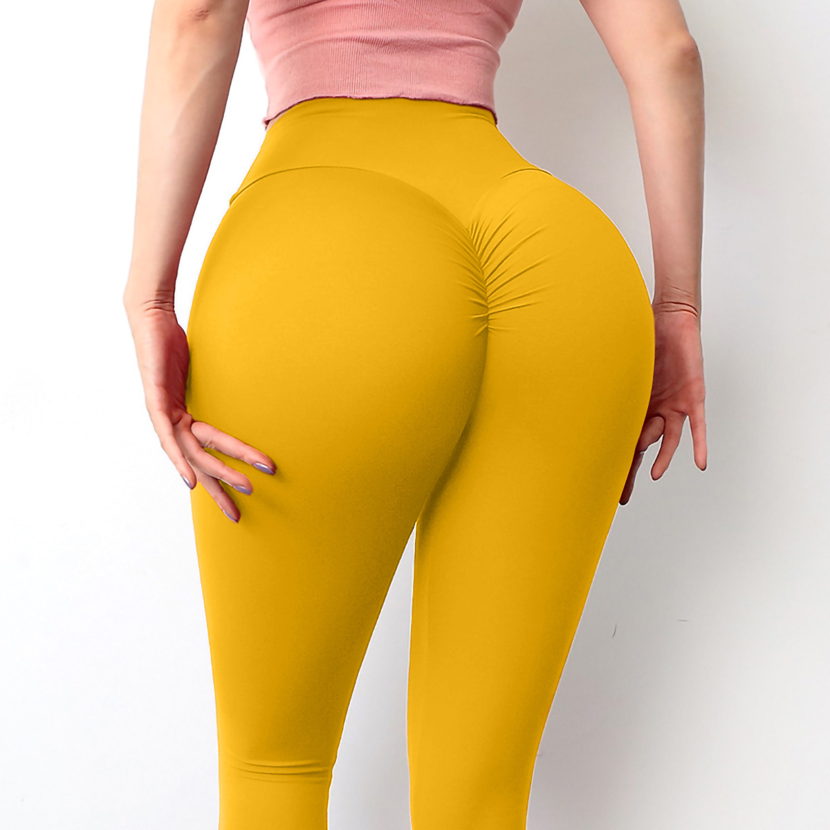 Quần dài tập Yoga, Gym 717 , Quần chun đào lưng V legging vải poly mịn thun lạnh lulu cao cấp - 3