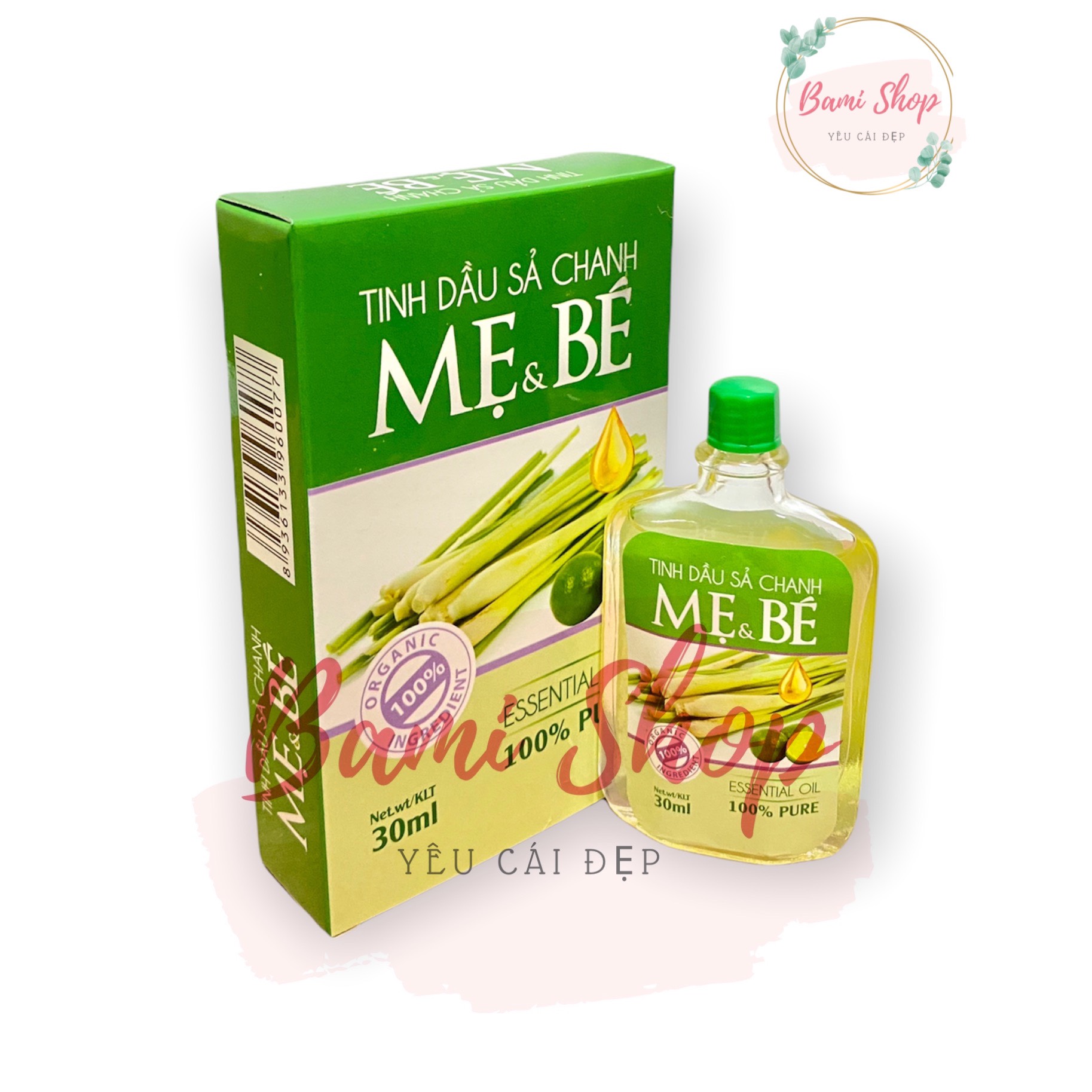 Tinh Dầu Sả Chanh Mẹ và Bé 30ml - đuổi muỗi, đuổi côn trùng