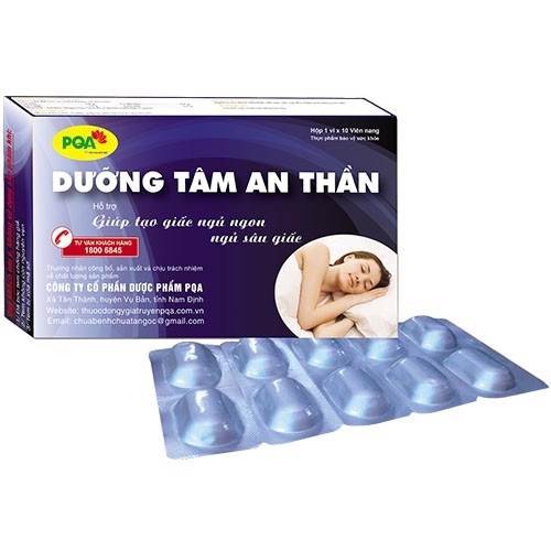 Giúp dưỡng tâm, thanh tâm, an thần, giúp ngủ ngon, ngủ lâu sâu giấc, giảm streess, lo âu, căng thẳng thần kinh với Viên nang PQA Dưỡng tâm An Thần ( hộp 10 viên)