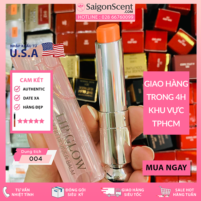 Son dưỡng dior lip glow - 004 coral