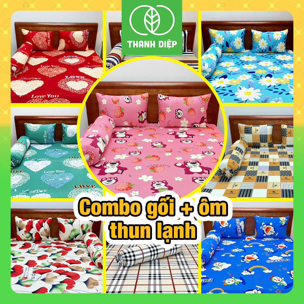Combo 2 áo gối + 1 vỏ ôm thun lạnh siêu mịn mát - Mùng mền Thanh Diệp