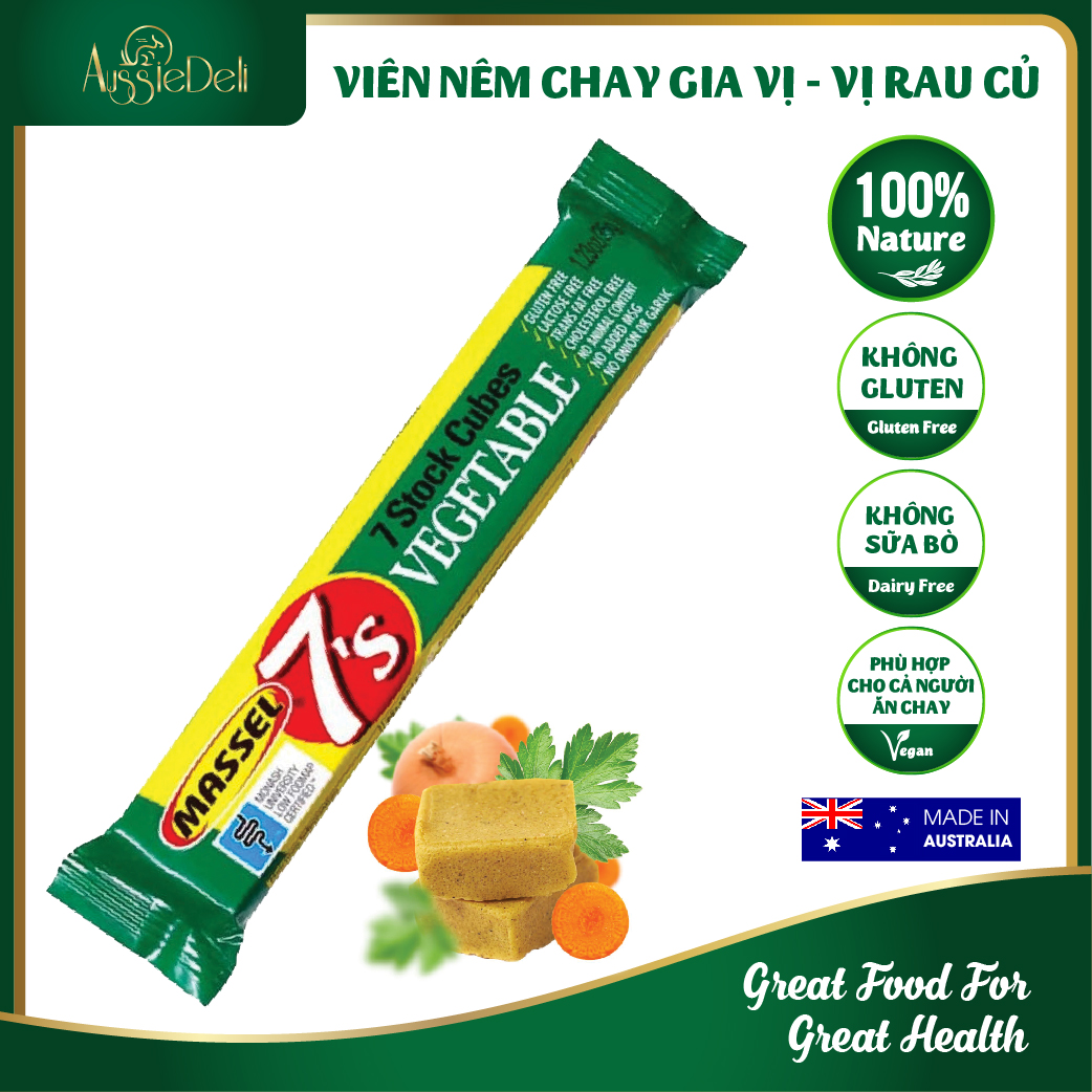 (COMBO 5 THANH) Hạt nêm thuần chay Vegan, Không Gluten vị rau củ dạng viên Massel - Vegetable Stock Cubes