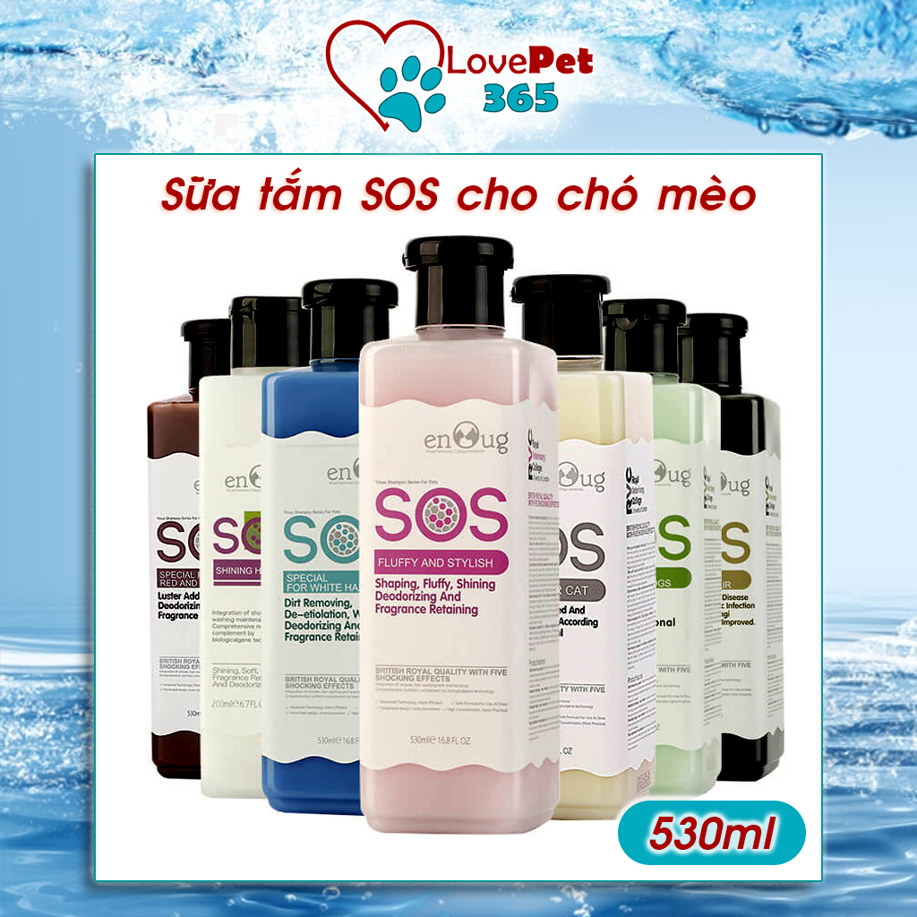 Sữa tắm cho chó mèo sos cao cấp - chai 530ml - love pet 365