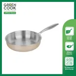 Chảo Inox  Nguyên Khối  Đáy Từ Green Cook GCP245 – Truyền Nhiệt Nhanh, Sử Dụng Được Trên Mọi Loại Bếp