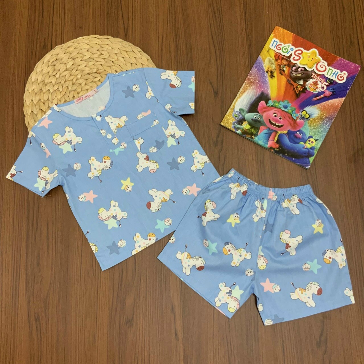 Bộ Kate lụa Thái cho bé trai size 10kg Đến 35kg