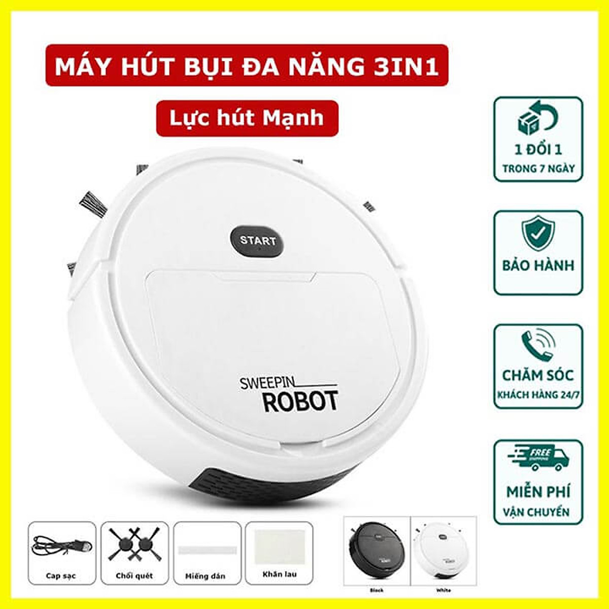 Robot hút bụi lau nhà đa năng 3 trong 1, quét rác, hút bụi, lau sàn thông minh, Robot hút bụi tự động NO-K235