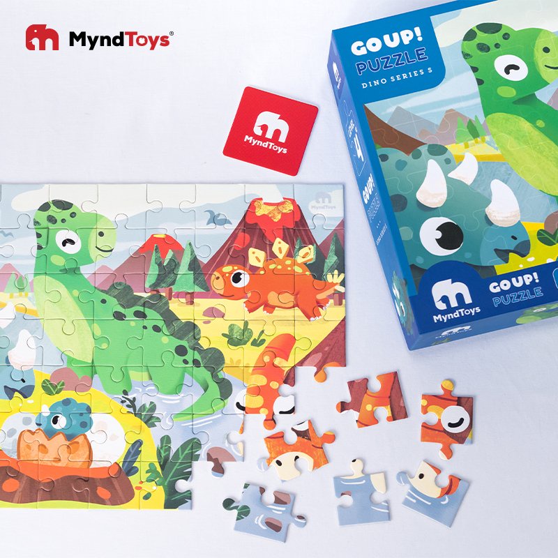Đồ chơi myndtoys -bộ xếp hình khủng long go up! puzzle level 4 - dino series s dành cho bé trên 4 tuổi
