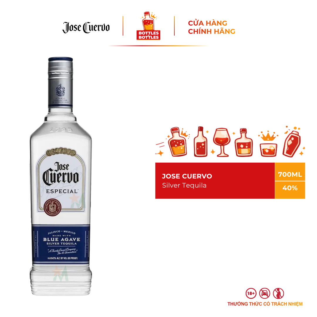 CHÍNH HÃNG - Rượu José Cuervo Especial Silver Tequila 700ml - 40%