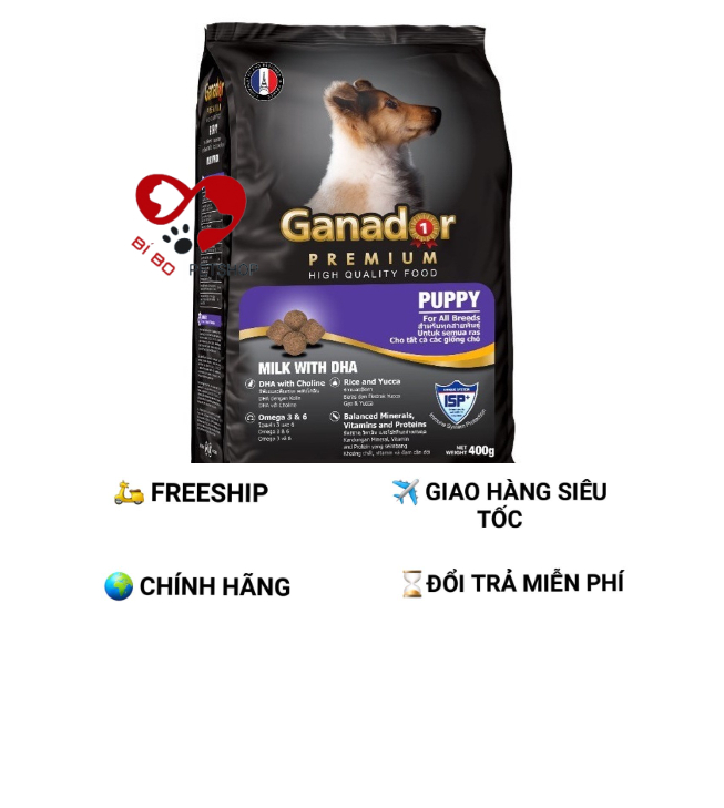 Thức ăn cho chó con ganador puppy vị sữa & dha 3kg