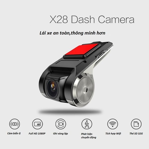 Camera hành trình X28, cam trước ô tô dùng cho màn hình android, Cam hành trình tích hợp DVD android ô tô