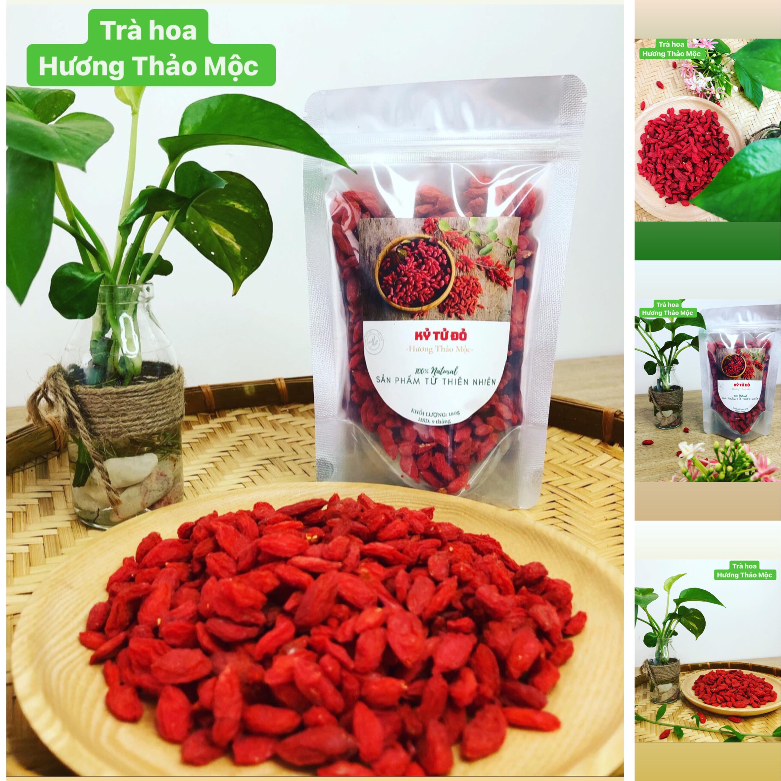 Kỷ Tử Đỏ Ninh Hạ (loại 1) - Trà Hoa Natural Thảo Mộc