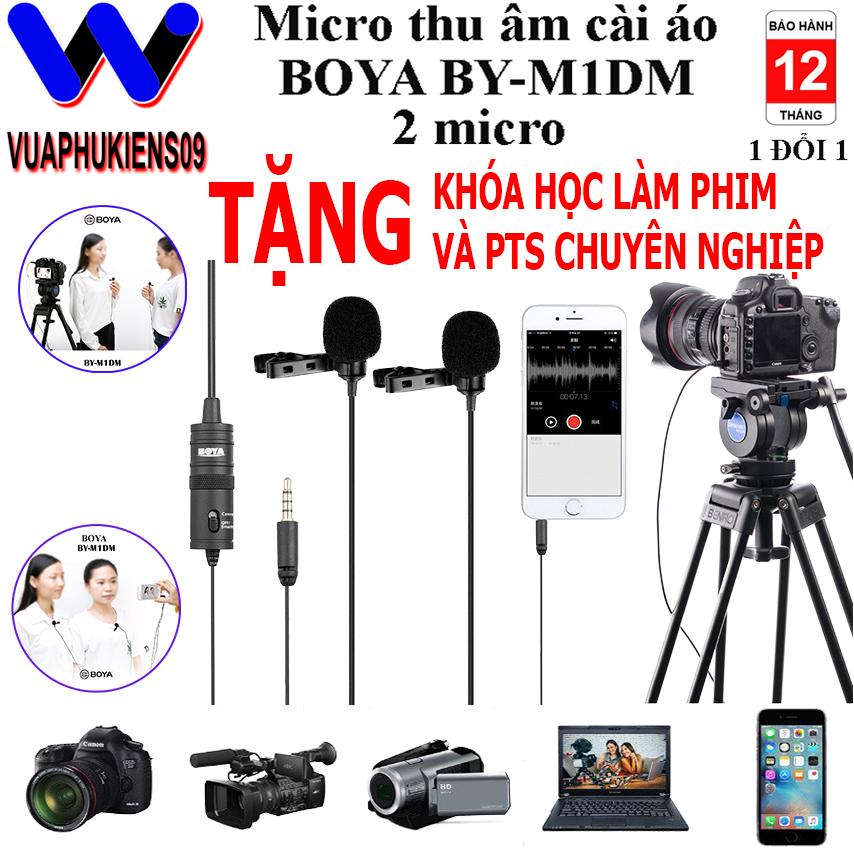 Micro BOYA BY-M1DM 2 Mic Thu Âm Cho 2 Người dây dài 4m