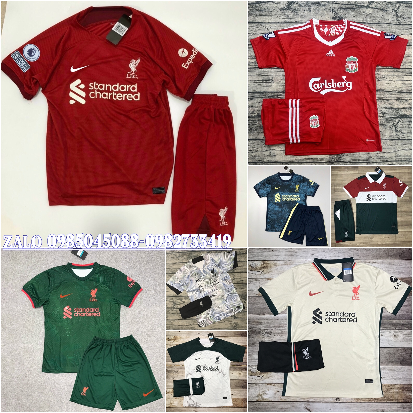 Áo bóng đá-Áo Đá Banh Câu Lạc Bộ Liverpool-MẪU 2022-Chất Polyeste Thái Cao Cấp