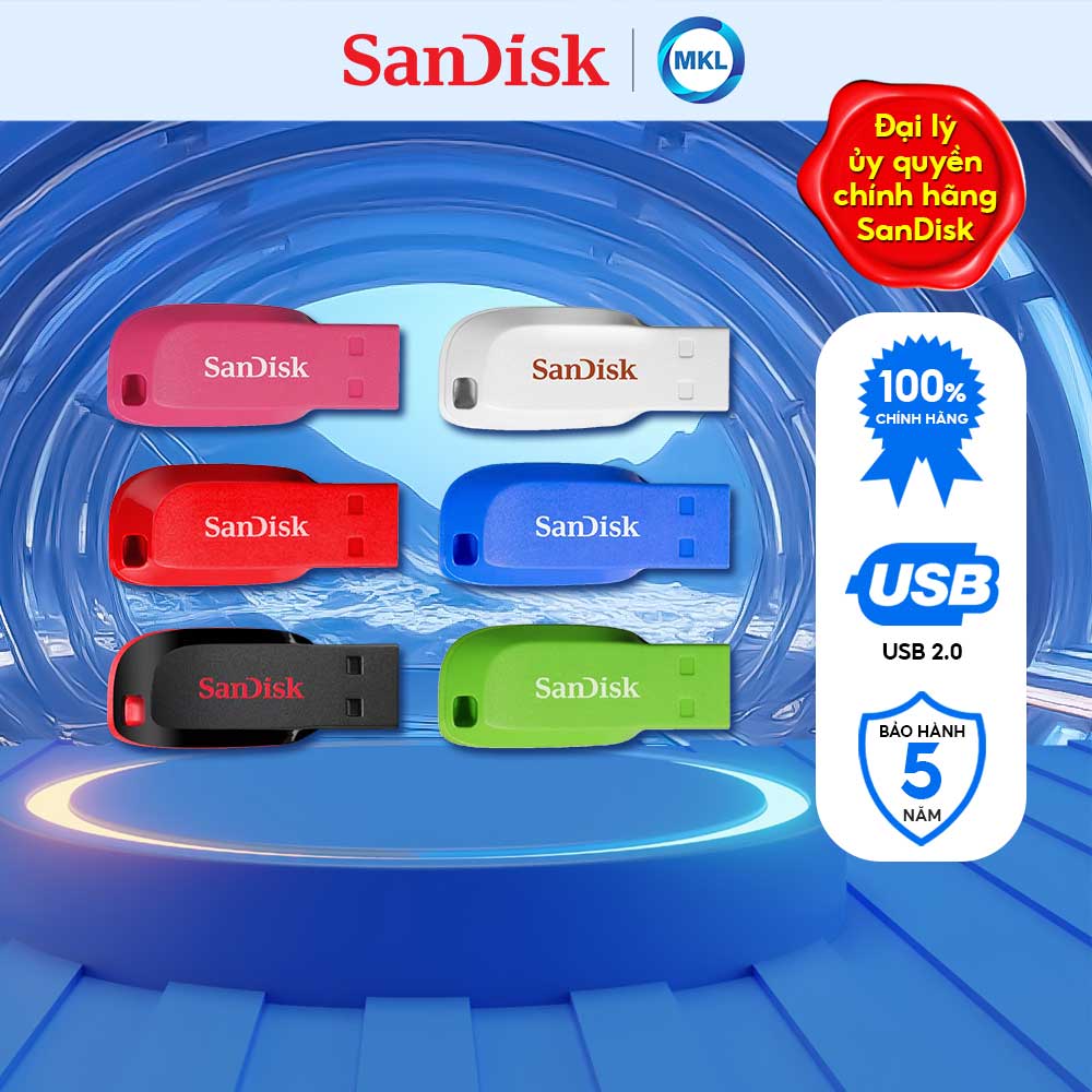 Usb 2.0 cruzer blade cz50 sandisk 32gb | 64gb | 128gb chính hãng