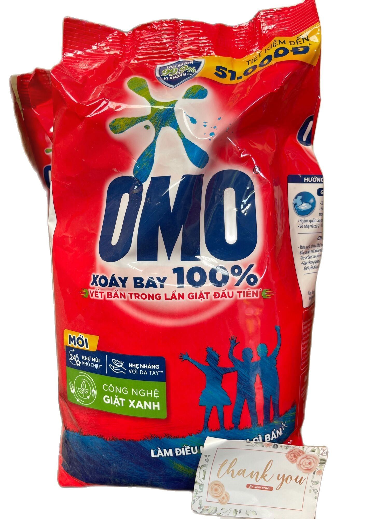 Bột giặt tay OMO 2.9kg công nghệ giặt xanh mới