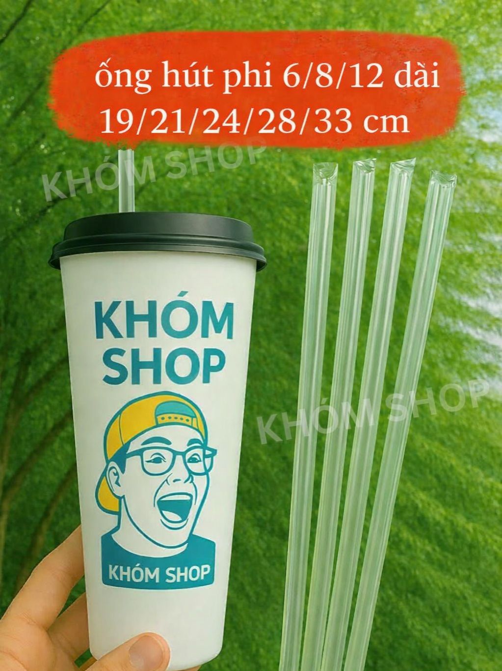 500gram Ống Hút dài 28cm Phi 8 - 12 ống hút dài 24cm/19cm có bọc màng hoặc không bọc màng