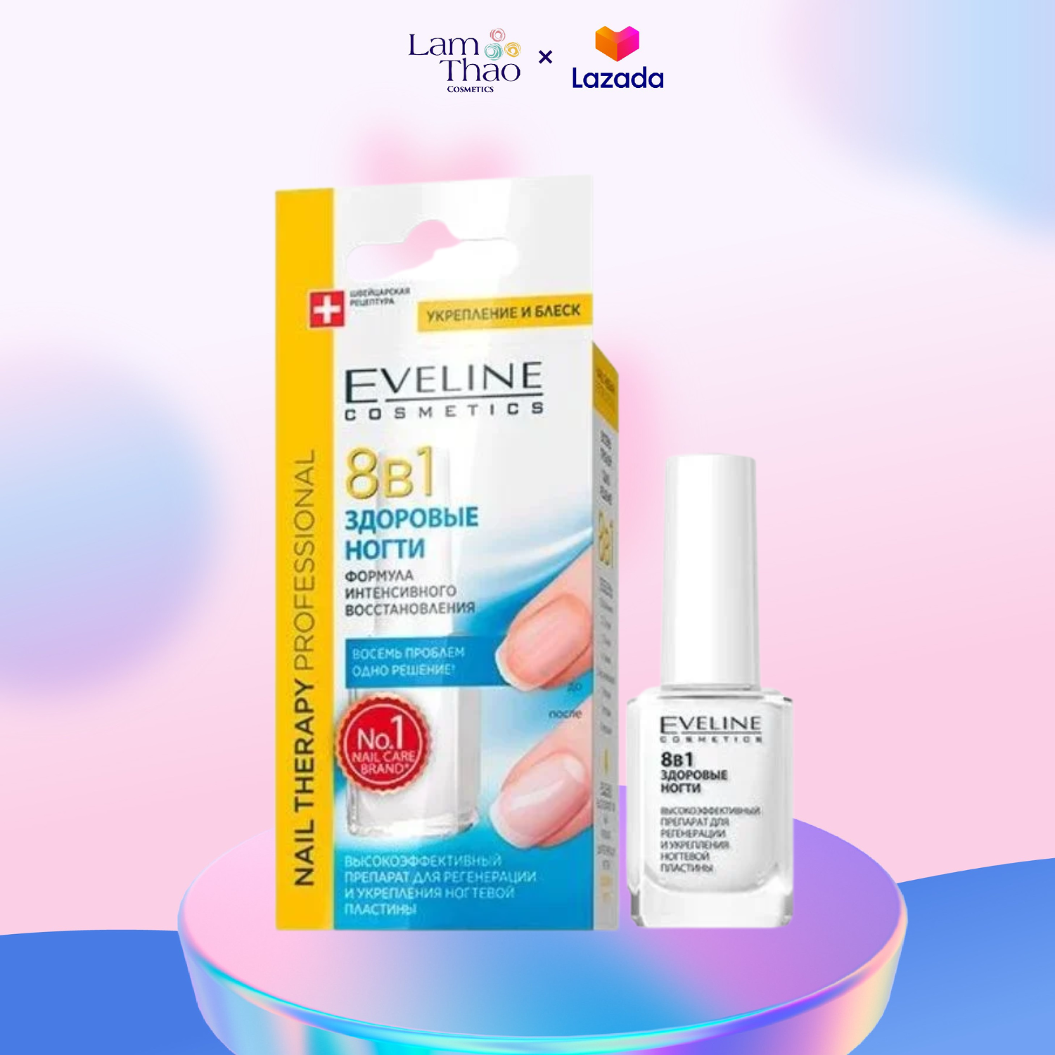 Sơn dưỡng bóng móng tay eveline 8b1 total action 12ml