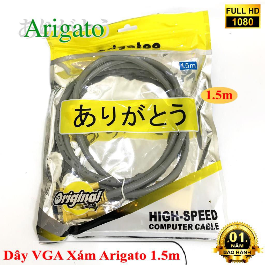 Cáp Vga, Dây vga Arigato 3+6 dài 1.5m, hàng cực tốt, truyền tín hiệu tốc độ cao, chống nhiễu, hình ảnh sắc nét