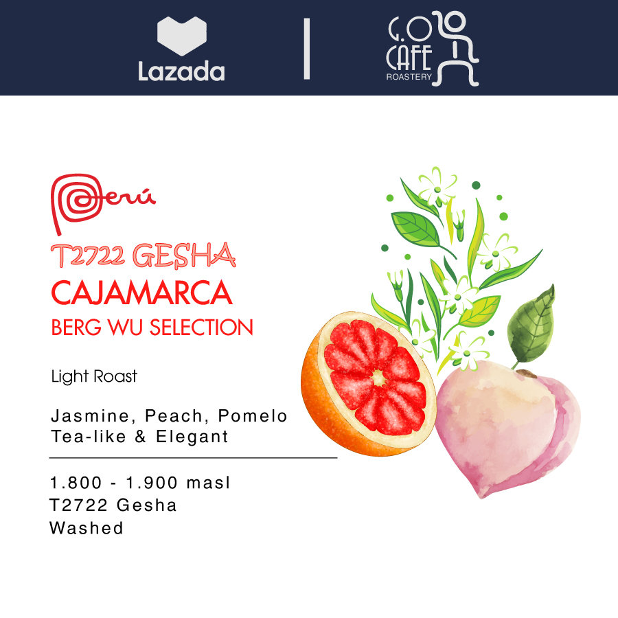 Cà phê đặc sản Peru Cajamarca Berg Wu Selection T2722 Gesha Washed - G.O Cafe Roastery