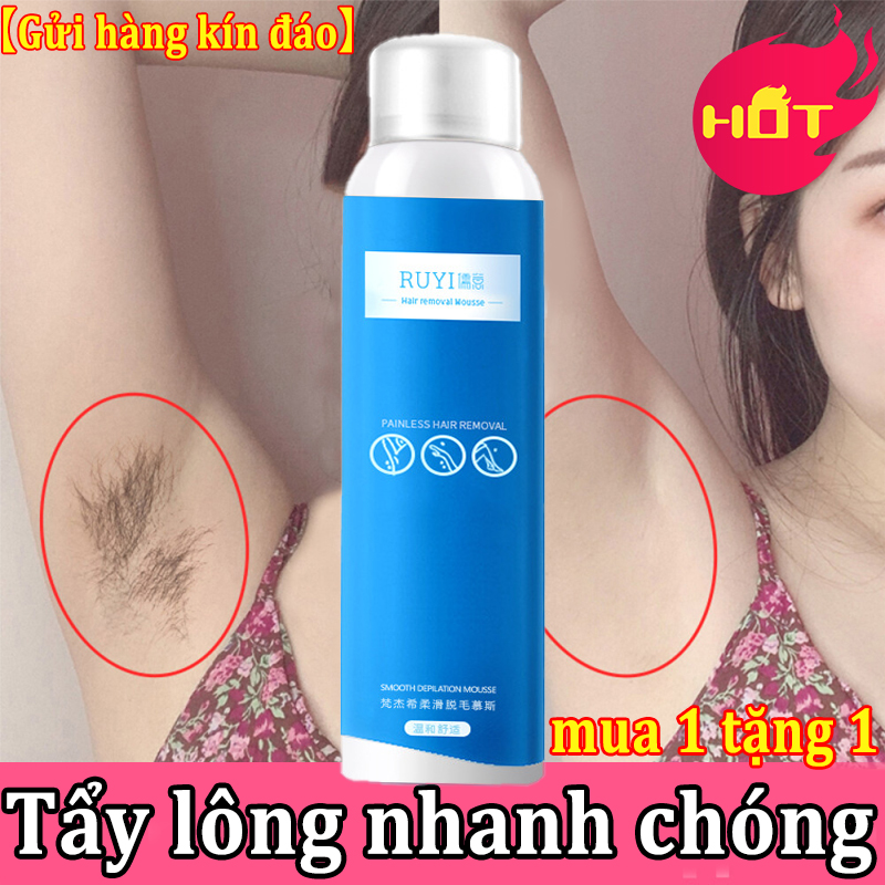 Tẩy lông không đau xịt làm rụng，tẩy lông nhanh chóng，Tẩy lông nhẹ nhàng hiệu quả，lông chân, lông tay, Vùng kín Tẩy lông Bikini, lông nách，120ml Mousse tẩy lông cho nam và nữ